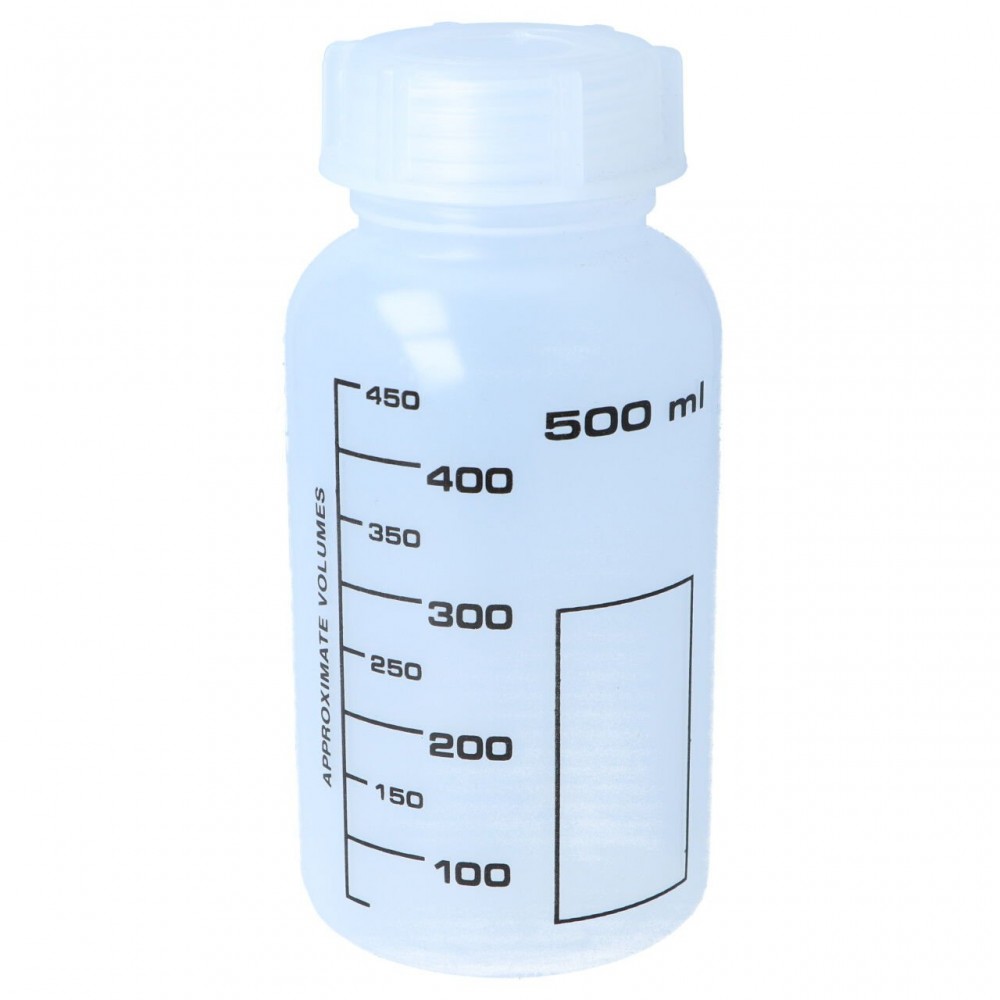 Weithalsflasche, PP, rund, graduiert (500 ml)