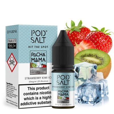 Pod Salt - Strawberry Kiwi Ice (Pacha Mama) - Nikotinsalz E-Liquid (10 ml)